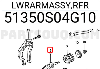 Honda 51350S04G10 LWRARMASSY,RFR