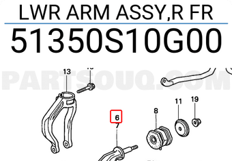 Honda 51350S10G00 LWR ARM ASSY,R FR