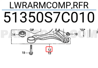 Honda 51350S7C010 LWRARMCOMP,RFR