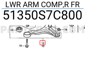 Honda 51350S7C800 LWR ARM COMP,R FR