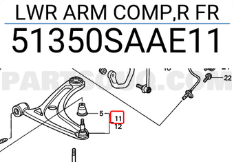 Honda 51350SAAE11 LWR ARM COMP,R FR