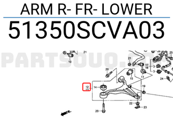 Honda 51350SCVA03 ARM R- FR- LOWER