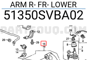Honda 51350SVBA02 ARM R- FR- LOWER