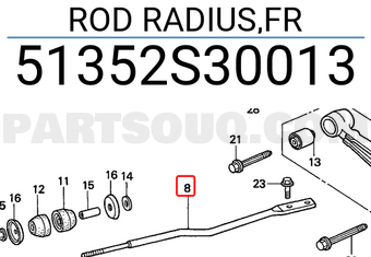 Honda 51352S30013 ROD RADIUS,FR