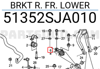 Honda 51352SJA010 BRKT R. FR. LOWER
