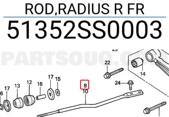 Honda 51352SS0003 ROD,RADIUS R FR