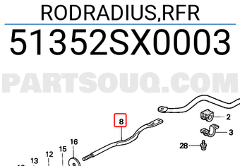 Honda 51352SX0003 RODRADIUS,RFR