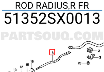 Honda 51352SX0013 ROD RADIUS,R FR