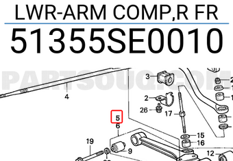 Honda 51355SE0010 LWR-ARM COMP,R FR