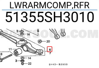 Honda 51355SH3010 LWRARMCOMP,RFR