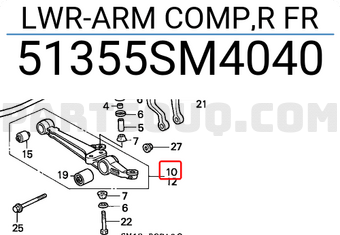 Honda 51355SM4040 LWR-ARM COMP,R FR