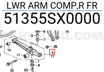 Honda 51355SX0000 LWR ARM COMP,R FR