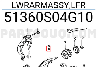 Honda 51360S04G10 LWRARMASSY,LFR