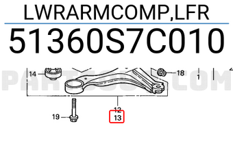 Honda 51360S7C010 LWRARMCOMP,LFR