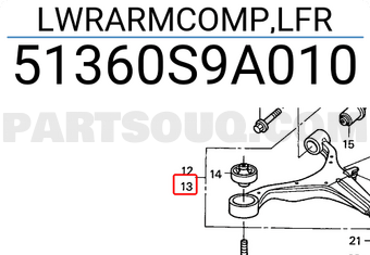 Honda 51360S9A010 LWRARMCOMP,LFR