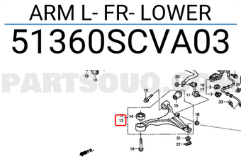 Honda 51360SCVA03 ARM L- FR- LOWER