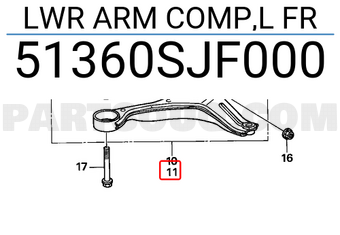 Honda 51360SJF000 LWR ARM COMP,L FR
