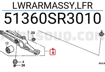 Honda 51360SR3010 LWRARMASSY,LFR