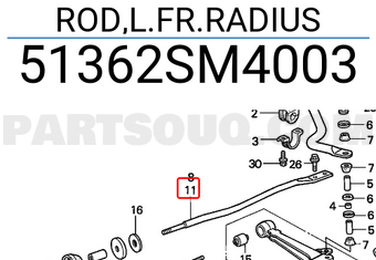 Honda 51362SM4003 ROD,L.FR.RADIUS