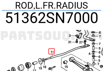 Honda 51362SN7000 ROD,L.FR.RADIUS