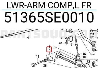 Honda 51365SE0010 LWR-ARM COMP,L FR