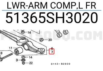 Honda 51365SH3020 LWR-ARM COMP,L FR
