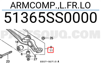 Honda 51365SS0000 ARMCOMP.,L.FR.LO