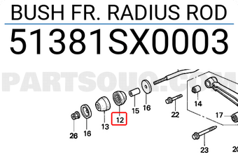 Honda 51381SX0003 BUSH FR. RADIUS ROD