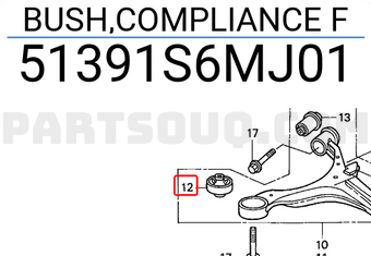 Honda 51391S6MJ01 BUSH,COMPLIANCE F