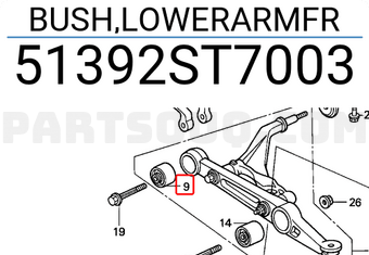 Honda 51392ST7003 BUSH,LOWERARMFR