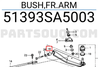 Honda 51393SA5003 BUSH,FR.ARM