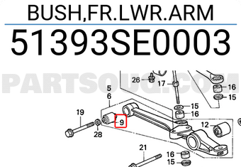 Honda 51393SE0003 BUSH,FR.LWR.ARM