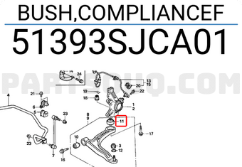 Honda 51393SJCA01 BUSH,COMPLIANCEF
