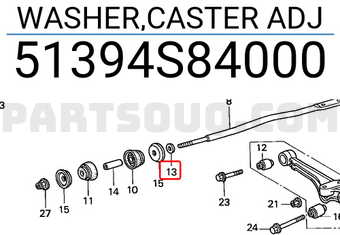 Honda 51394S84000 WASHER,CASTER ADJ