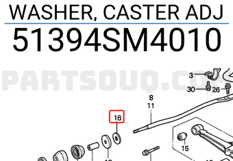 Honda 51394SM4010 WASHER, CASTER ADJ