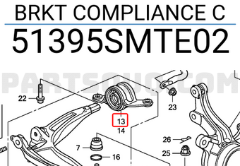 Honda 51395SMTE02 BRKT COMPLIANCE C