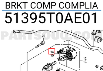 Honda 51395T0AE01 BRKT COMP COMPLIA