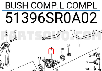 Honda 51396SR0A02 BUSH COMP.L COMPL