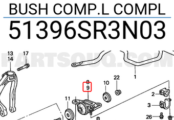 Honda 51396SR3N03 BUSH COMP.L COMPL