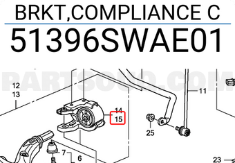 Honda 51396SWAE01 BRKT,COMPLIANCE C