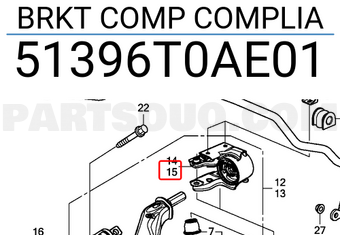 Honda 51396T0AE01 BRKT COMP COMPLIA
