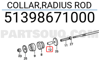 Honda 51398671000 COLLAR,RADIUS ROD