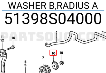 Honda 51398S04000 WASHER B,RADIUS A