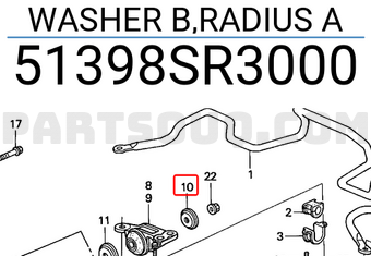 Honda 51398SR3000 WASHER B,RADIUS A
