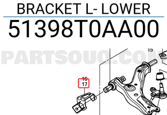 Honda 51398T0AA00 BRACKET L- LOWER