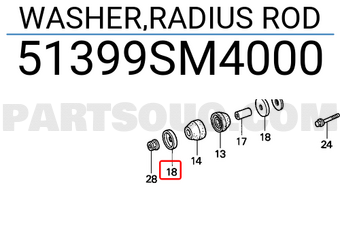 Honda 51399SM4000 WASHER,RADIUS ROD