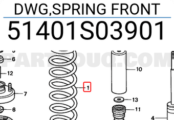 Honda 51401S03901 DWG,SPRING FRONT