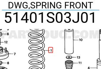 Honda 51401S03J01 DWG,SPRING FRONT