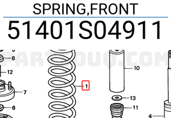 Honda 51401S04911 SPRING,FRONT