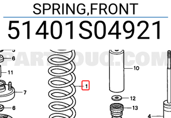 Honda 51401S04921 SPRING,FRONT